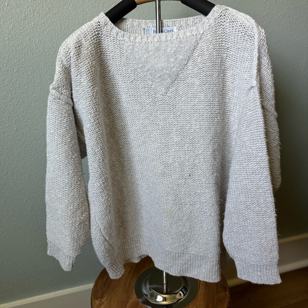FRENCH CREEK SHEEP WOOL Co Cotton And‎ Linen SWEATER Long Sleeve Sz L